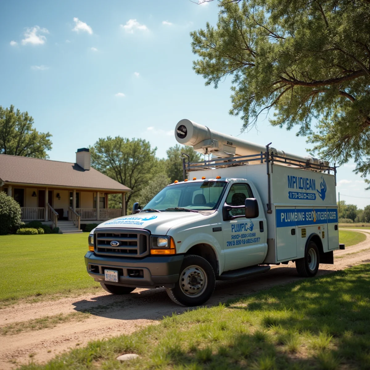 Stephenville Plumbing Pros master plumbing service truck in Carbon, TX